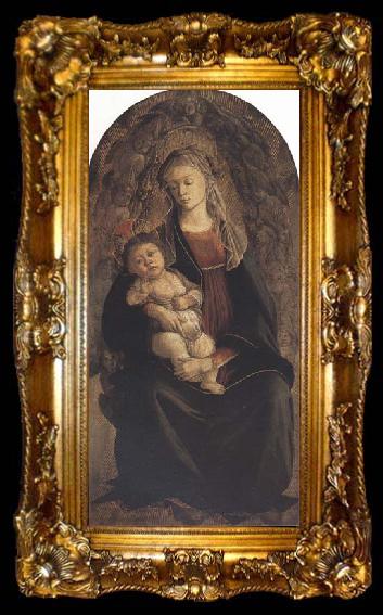 framed  Sandro Botticelli Madonna and Child in Glory with Cherubim, ta009-2